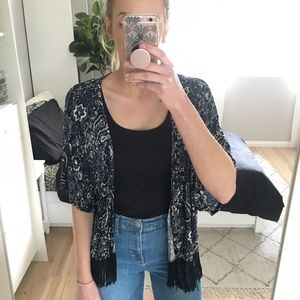 Paisley Floral Fringe Kimono